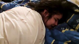 Watch me fuck my cousin on her parents bed!